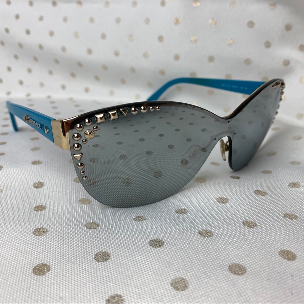 Versace Women’s Sunglasses teal blue with jewels